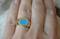 Octagon Opal Signet Ring