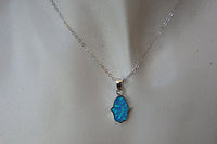 Opal Hamsa Necklace