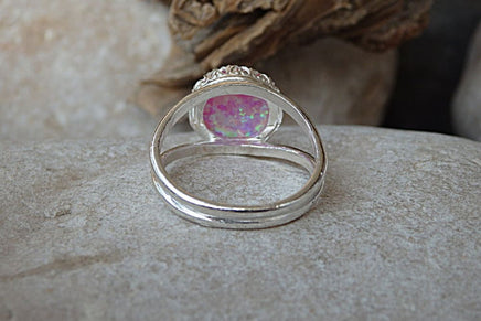 Pink Opal Silver Ring