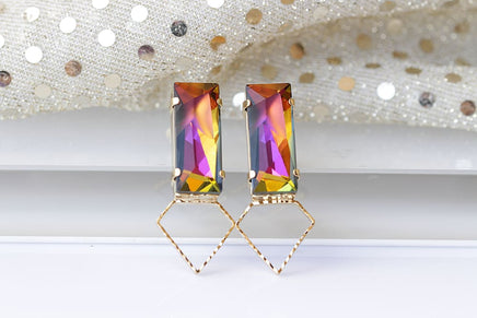 Pink Yellow Earrings