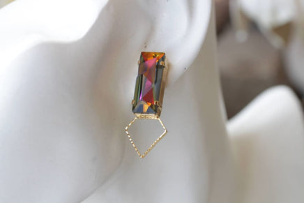 Pink Yellow Earrings