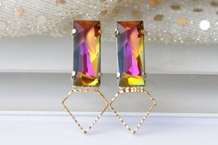 Pink Yellow Earrings