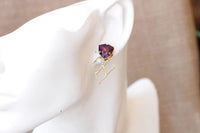 Purple Gold Earrings