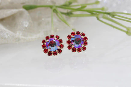 Red Ab Earrings