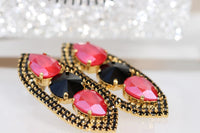 Red Black Earrings
