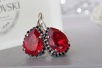 Red Black Earrings