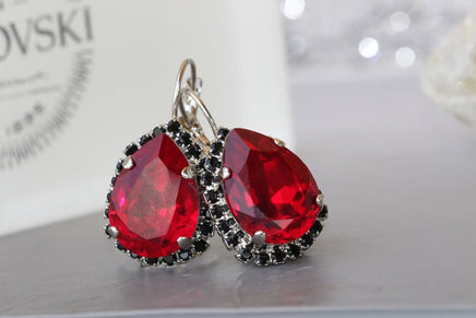 Red Black Earrings