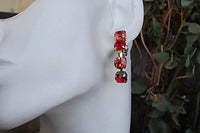 Red Clip On Earrings. Classic Earrings. Rebeka Clip On Earrings. Pave Clip Earrings. Fire Jewelry. Non Pierced Earrings. Drop Clip On Ear