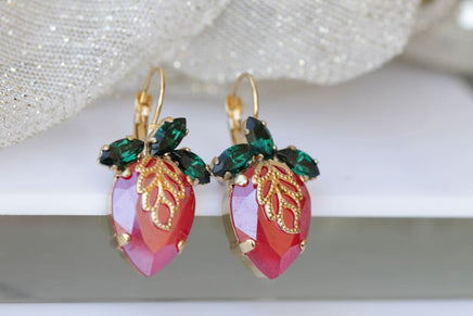 Red Coral Earrings