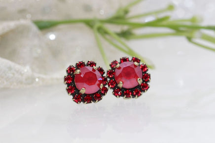 Red Coral Earrings