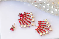 Red Evening Earrings