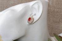 Red Pave Earrings
