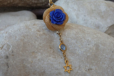 Romantic Rose Star Of David Necklace
