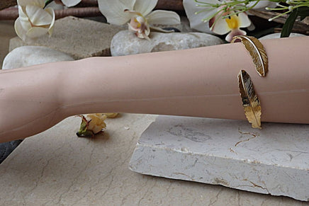 Rose Gold Leaf Bracelet. Rose Gold Wedding Jewelry. Leaf Bangle. Open Cuff. Adjustable Bracelet