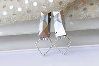 Silver Metallic Earrings