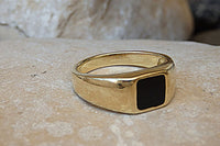 Square Onyx Signet Ring. Goldfilled Ring. Women Signet Ring. Rings For Him Her. Gold Onyx Ring. Black Stone Ring.onyx Mens Signet Gold Ring