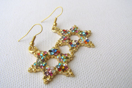 Star Of David Earrings. Jewish Star Jewelry. Multicolored Rebeka Charms Kabbalah Earrings. Gold Star Of David Drop Earrings. Jewish Gift