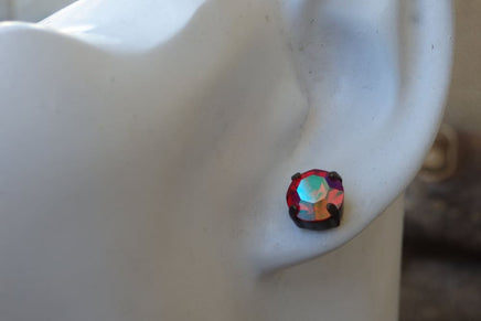 Rebeka Stud Earrings. Small Post Earrings. Ab Crystal Rebeka Stud Earrings. Minimalist Stud Earrings. Minimalist Shiny Post Earrings.