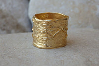 Texture Large Rings. Opal 4 Birthstone Ring