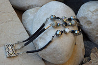 Triple Leather Bracelet. Rebeka Leather Bracelet. Silver Leather Bracelet. Womens Suede Leather Bracelet. Triple Strap Bracelet For Her