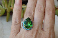 Turquoise And Emerald Drop Shaped Earrings