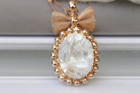 White Bow Pendant