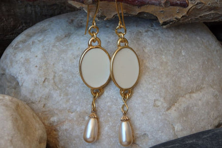White Bridal Earrings