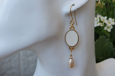 White Bridal Earrings