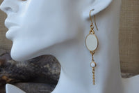 White Enamel Drop Earrings