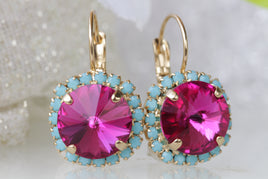 pink drop earrings