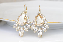 Vintage gold & champagne earrings