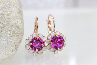 Pink fuchsia earrings