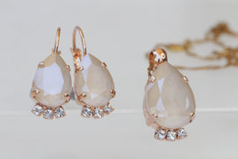 Cream earrings