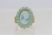 Blue cameo ring