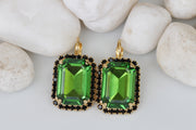 Olive green earrings