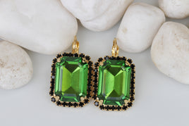 Olive green earrings