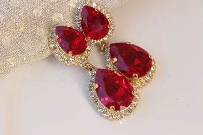 Ruby red Rebeka earrings