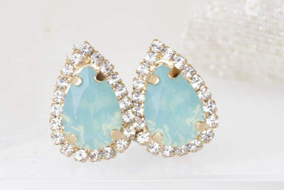 Blue opal earrings