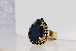 Black stone rings