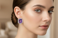 BOUCLES D'OREILLES À CLOUS VIOLETTES