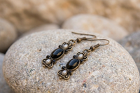 Boucles d'oreilles en onyx noir