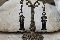 Boucles d'oreilles en onyx noir