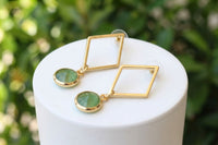 Geometric Green Earrings