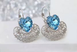 Aquamarine crystal Earrings