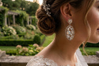 Boucles d'oreilles de mariée en grappe
