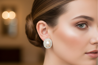 BOUCLES D'OREILLES DE MARIÉE EN PERLES