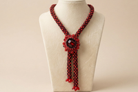 Red Coral Beaded Necklace
