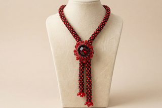 Red Coral Beaded Necklace