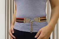 Colorful leather belt