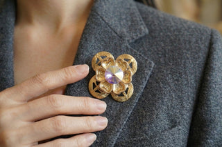 Gold Flower Brooch